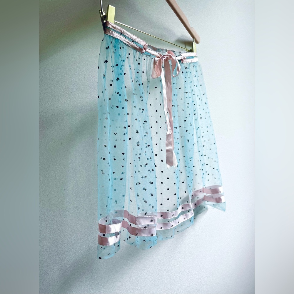 Vintage Blue And Pink Tule Apron Size S/XS - Picture 8 of 12